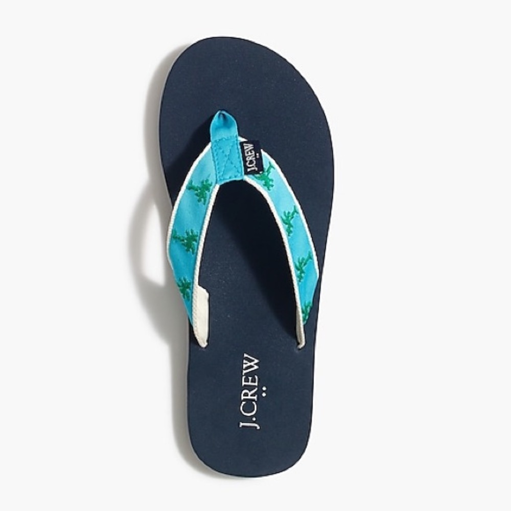 J Crew Embroidered flip-flops